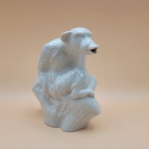 Monkey Ape Creamer Made In France Art Deco Exotica White Porcelian